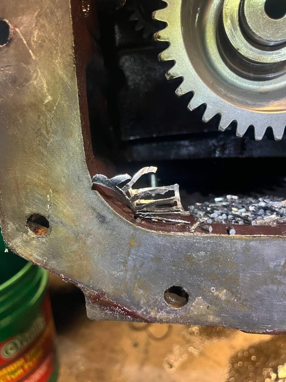 Transmission gear damage requiring repair